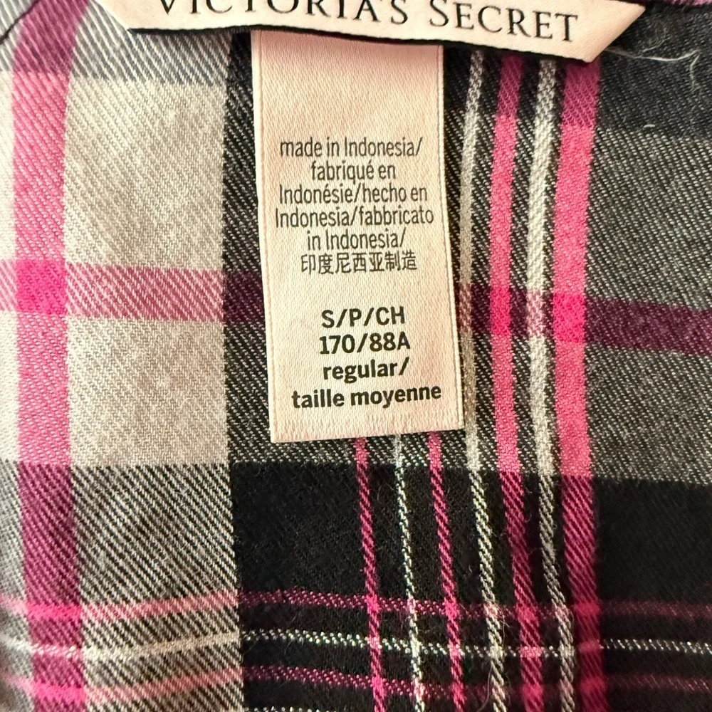 Victoria's Secret Pink and Black Plaid Pajama Top